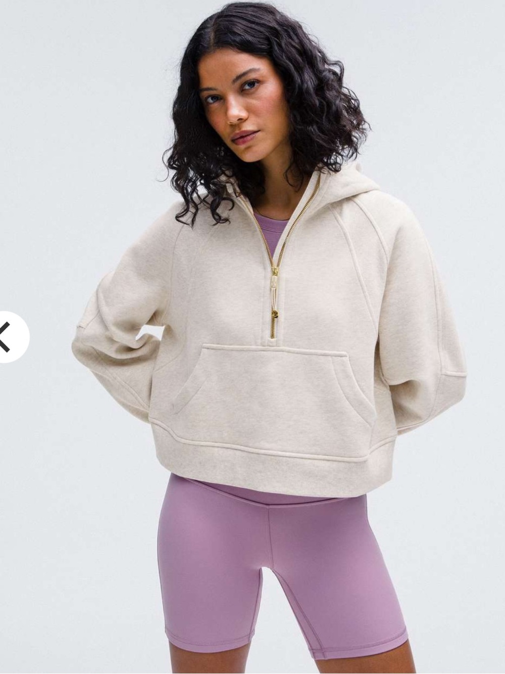 Lululemon Oversized Scuba Hoodie Heathered Bone/Gold Size XL